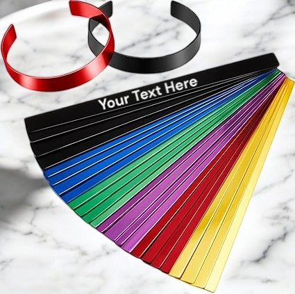 Anodized Aluminum Bracelets – 7" x 0.5" x 0.05", 6 Vibrant Colors – Customizable Cuff - Personalized Gifts