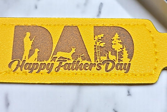 Personalized Laser-Engraved PU Leather Keychain – Solid Color