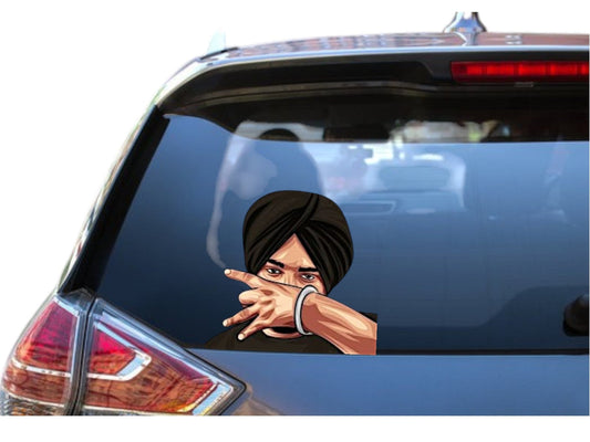 Sidhu Moosewala UV Car Sticker - Permanent UV Decals 10 inches height