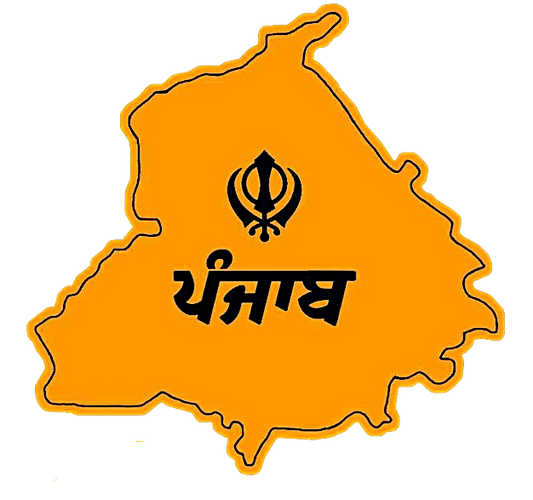 Punjab Map UV Decal – 10” with Black Khanda & “ਪੰਜਾਬ” in Punjabi Script