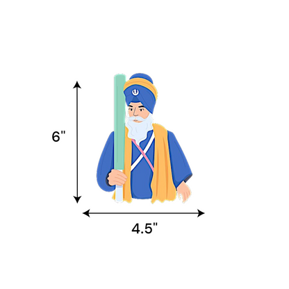Baba Deep Singh Ji Colored Sticker – 6” Car Decal