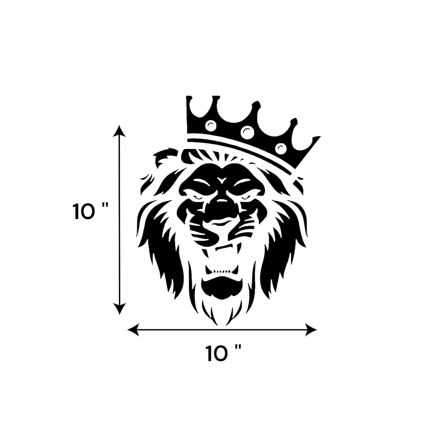 Lion Face with Crown UV Decal – 10”