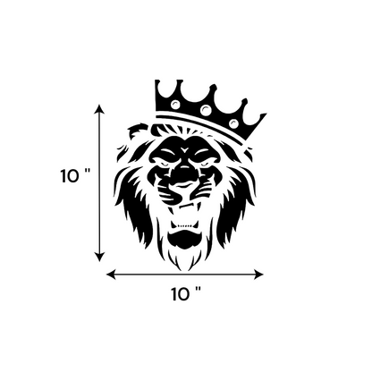 Lion Face with Crown UV Decal – 10”