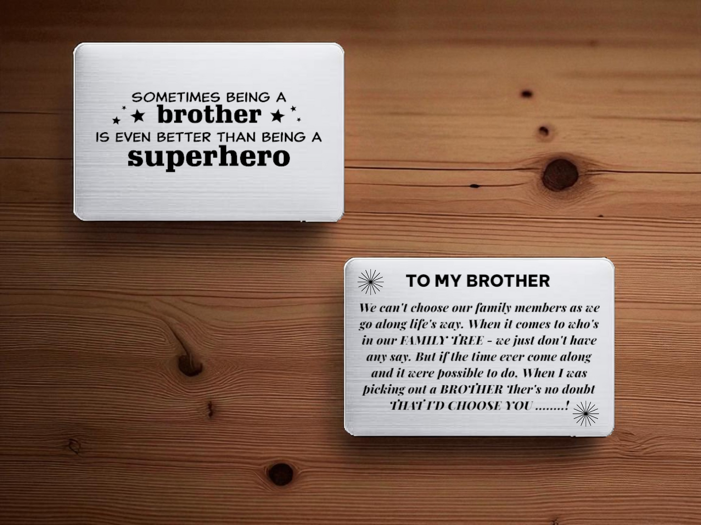Personalized Metal Wallet Message Card – Custom Engraved Note or Quote
