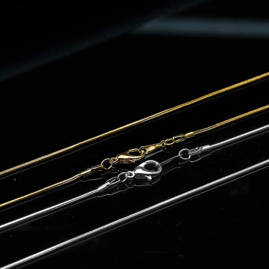 Gold Plated and Silver Plated 1.2 mm Snake Chains Necklace with Lobster Clasps - 18 inch / 20 inch