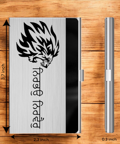 MaxGear Personalized Metal Business Card Holder – Silver Mirror Finish