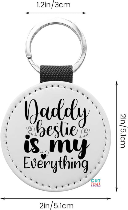 Custom Double-Sided Leather Keychain – 2" Round, Laser Engraved
