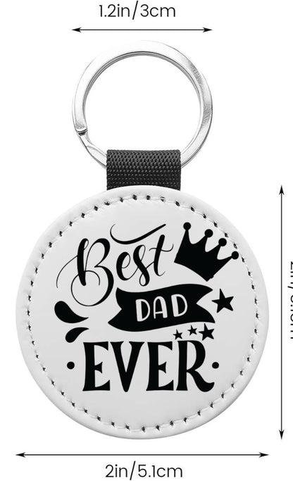 Custom Double-Sided Leather Keychain – 2" Round, Laser Engraved