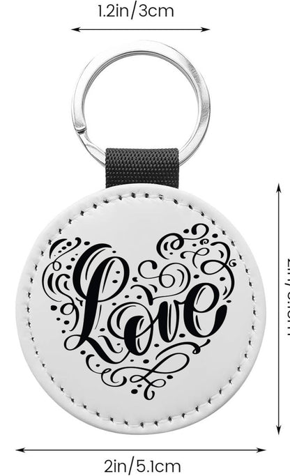 Custom Double-Sided Leather Keychain – 2" Round, Laser Engraved