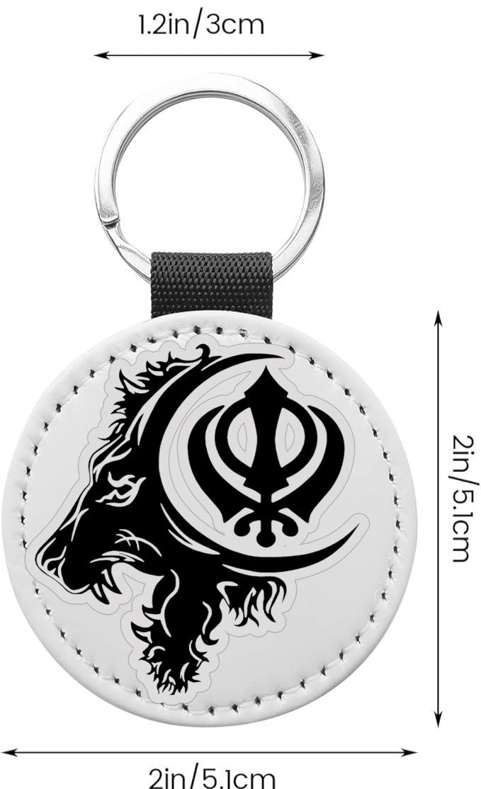 Custom Double-Sided Leather Keychain – 2" Round, Laser Engraved