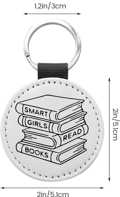 Custom Double-Sided Leather Keychain – 2" Round, Laser Engraved