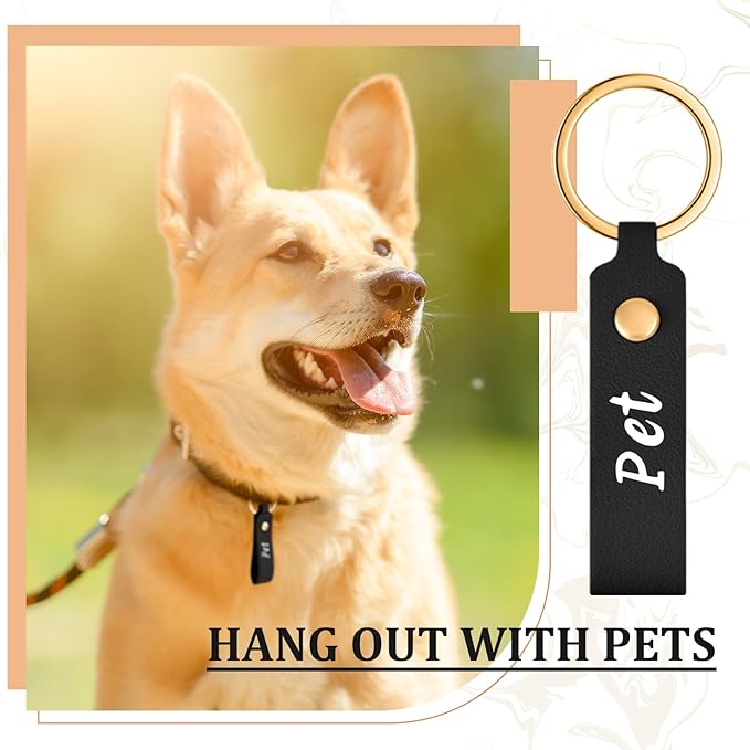 PU Leather Keychain – Blank Laser Engraving Key Fob with Key Rings (3.7 x 0.7 Inches, Multicolor)