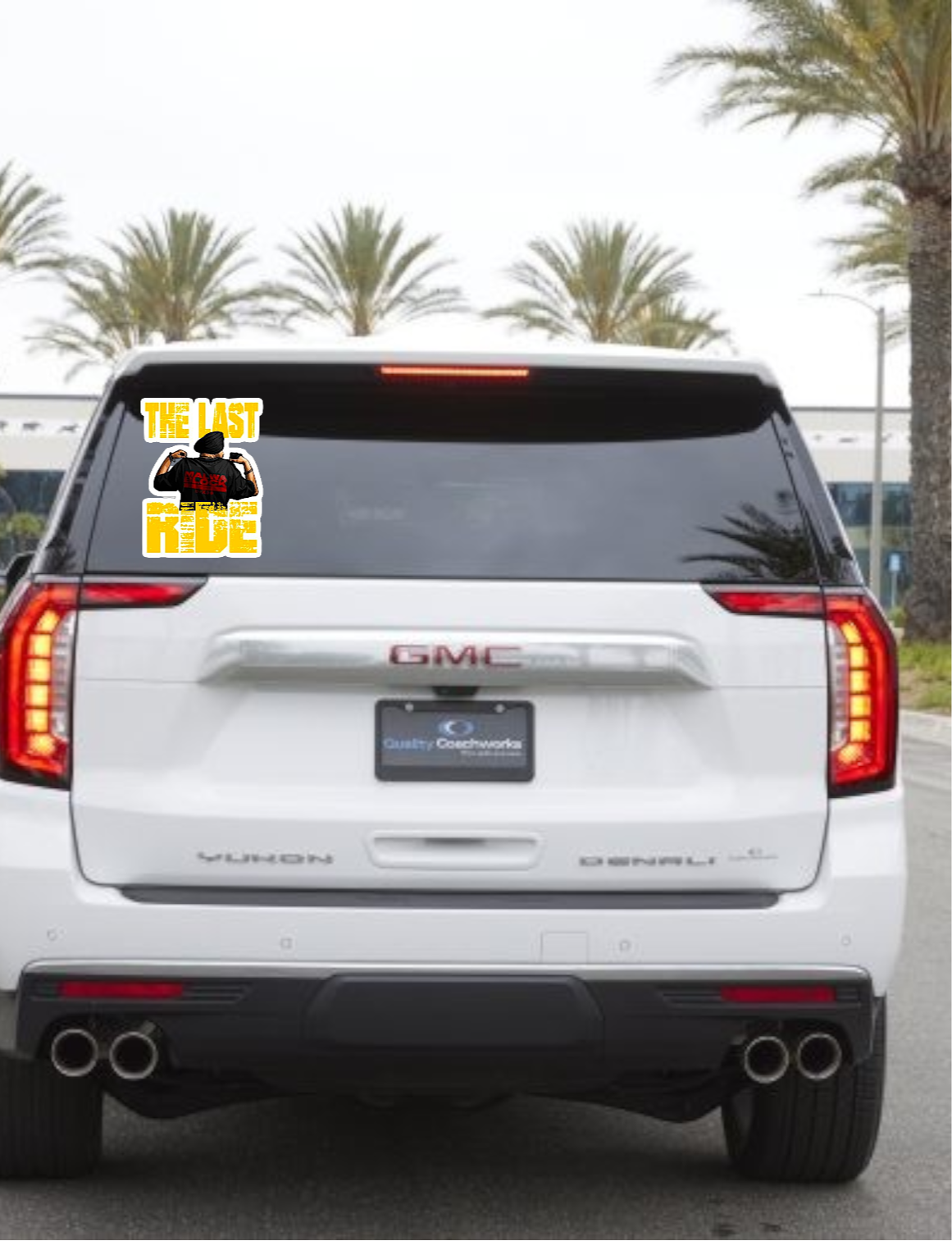10" Sidhu Moosewala colored car decal with "THE LAST RIDE" written in yellow