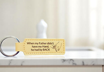 Personalized Laser-Engraved PU Leather Keychain – Solid Color