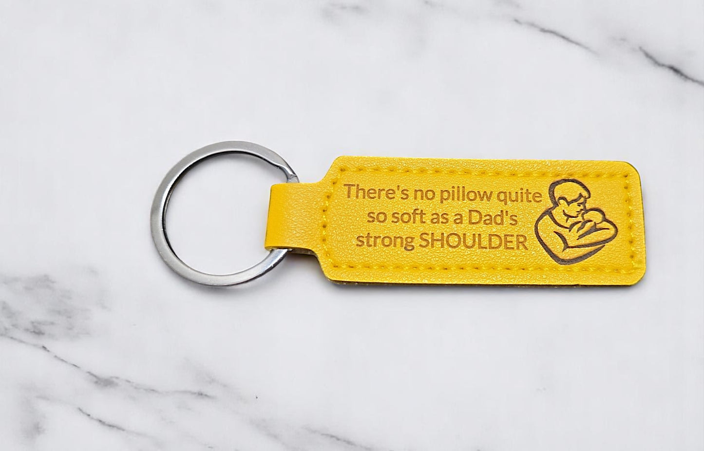 Personalized Laser-Engraved PU Leather Keychain – Solid Color