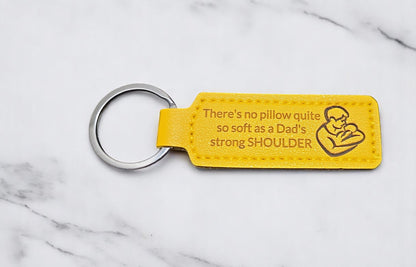 Personalized Laser-Engraved PU Leather Keychain – Solid Color