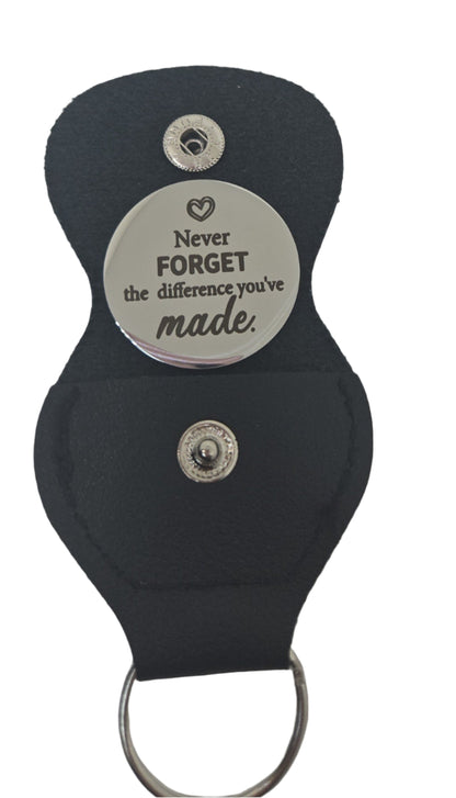 Pocket Hug Token – Double-Sided Stainless Steel Keepsake with PU Leather Keychain