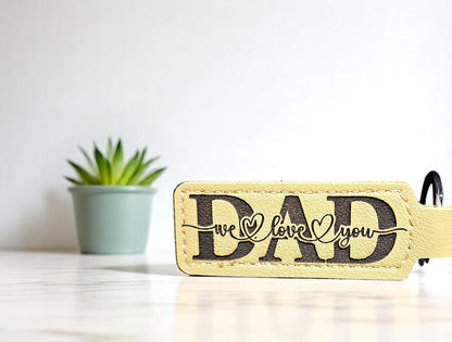 Personalized Laser-Engraved PU Leather Keychain – Solid Color