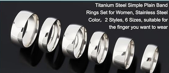 Stainless Steel Wedding Band Ring - Cool Simple Band For Women and Men Gifts for Special Occasions