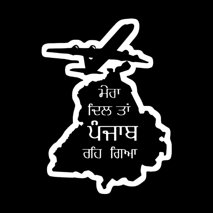 Punjab Map with Flying Plane UV Decal – 10” - “ਮੇਰਾ ਦਿਲ ਤੇ ਪੰਜਾਬ ਰਹਿ ਗਿਆ”