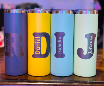 Custom 20oz Stainless Steel Skinny Tumblers Straight Double Wall