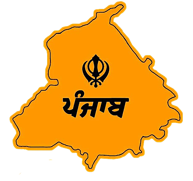 Punjab Map UV Decal – 10” with Black Khanda & “ਪੰਜਾਬ” in Punjabi Script