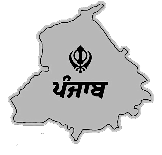 Punjab Map UV Decal – 10” with Black Khanda & “ਪੰਜਾਬ” in Punjabi Script
